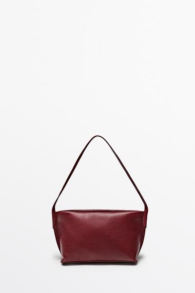 Massimo Dutti Сумка через плечо из кожи наппа купить с доставкой.