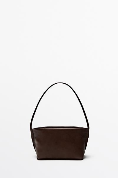 Massimo Dutti Сумка через плечо из кожи наппа купить с доставкой.