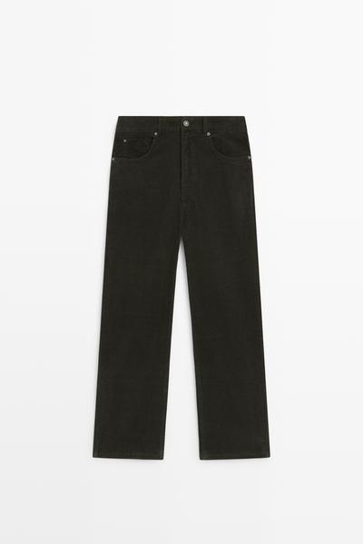Massimo Dutti Расклешённые брюки из микро-вельвета