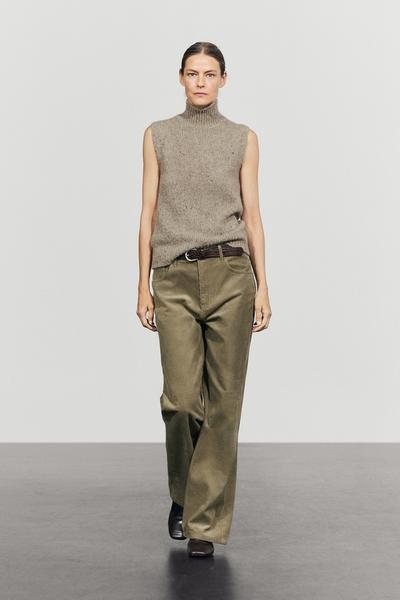 Massimo Dutti Вязаный жилет с высоким горлом