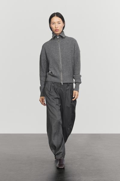 Massimo Dutti Кардиган из 100% кашемира с рубчатым вязаным узором