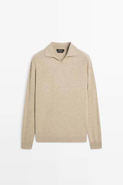 Massimo Dutti Поло-свитер из 100% шерсти