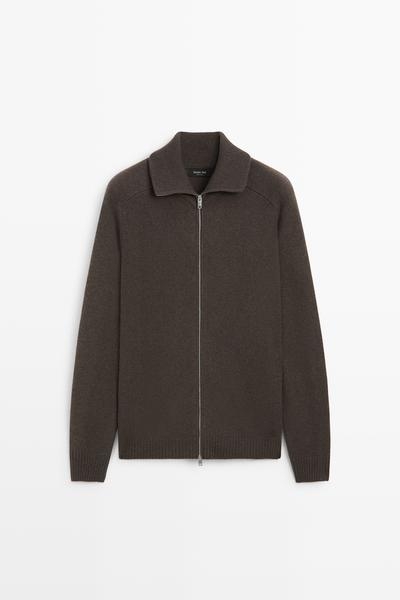 Massimo Dutti Вязаный кардиган на молнии из смеси шерсти