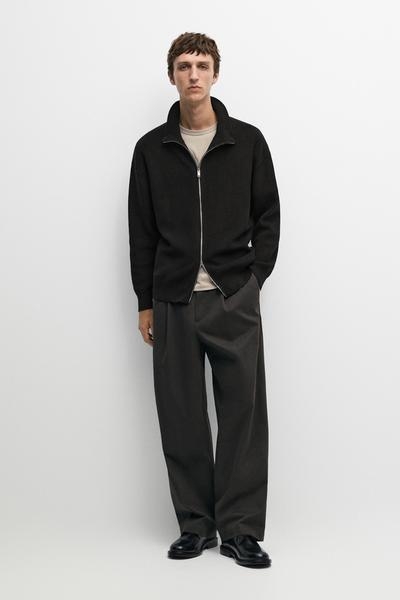 Massimo Dutti Кардиган из 100% хлопка в рубчик купить с доставкой.