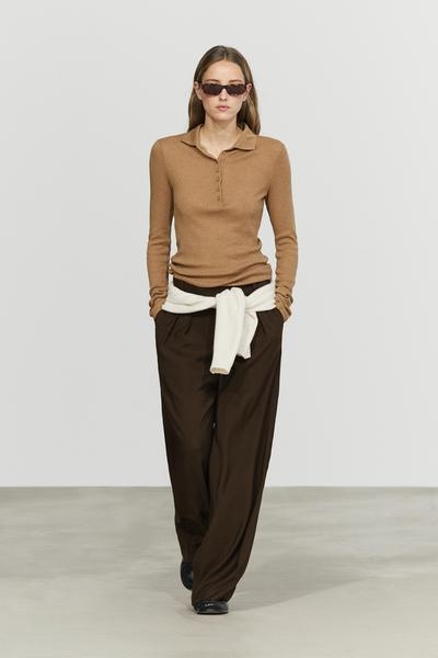 Massimo Dutti Футболка с длинным рукавом и воротником-стойкой