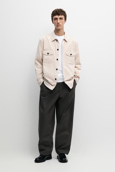 Massimo Dutti Вельветовая рубашка-OVERSHIRT с деталями карманов