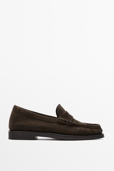 Massimo Dutti Кожаные лоферы с ремешком купить с доставкой.
