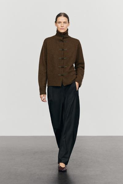 Massimo Dutti Кардиган из шерстяной смеси с застежкой-кнопкой