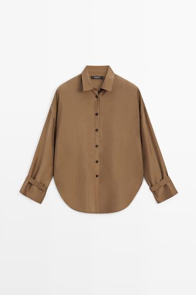 Massimo Dutti Свободная рубашка из 100% шелка