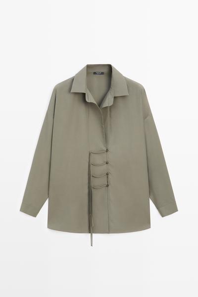 Massimo Dutti Блузка свободного кроя с деталями на пуговицах купить с доставкой.