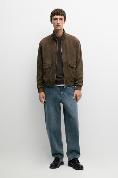 Massimo Dutti Замшевая куртка с деталями карманов купить с доставкой.