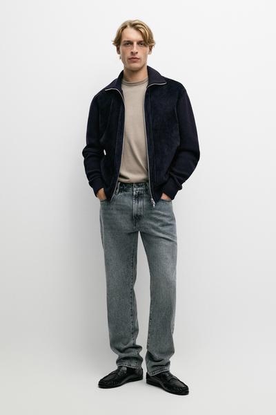 Massimo Dutti Куртка из замши и смешанной ткани купить с доставкой.