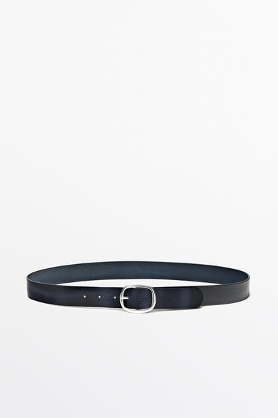 Massimo Dutti Ремень из кожи наппа с квадратной пряжкой