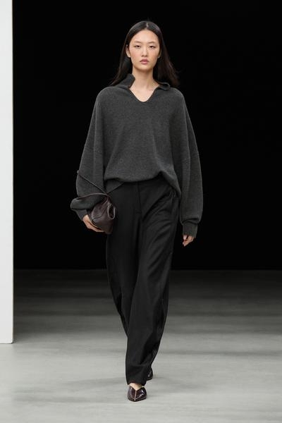 Massimo Dutti Фланелевые замшевые брюки с чашеобразным силуэтом