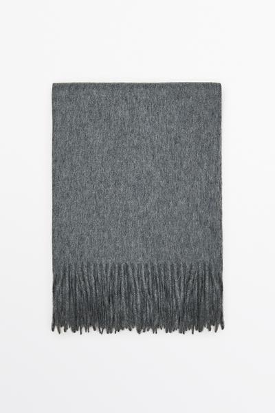 Massimo Dutti Шарф из шерстяной смеси с бахромой