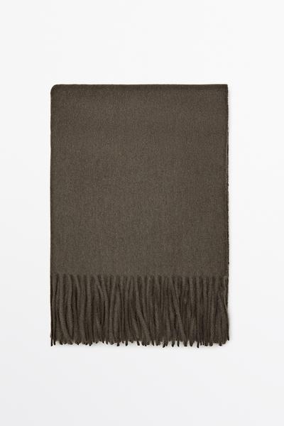 Massimo Dutti Шарф из смеси шерсти с бахромой