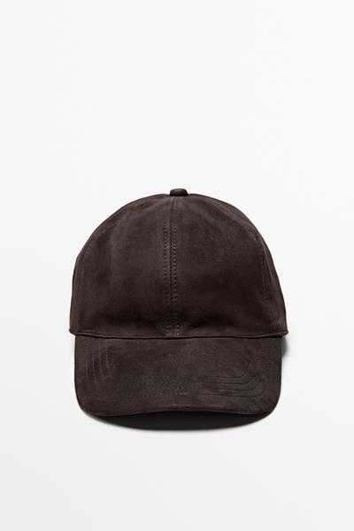 Massimo Dutti Кепка из замшевой кожи