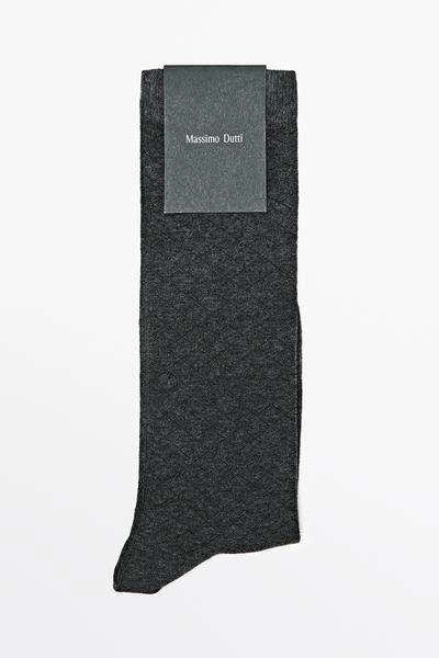 Носки из хлопкового материала с узором в виде ромбов massimo dutti