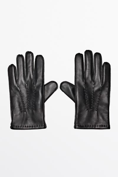 Massimo Dutti Перчатки из кожи наппа купить с доставкой.