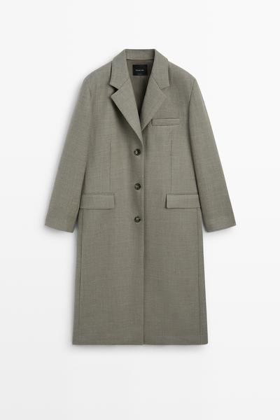 Massimo Dutti Длинное пальто из 100% шерсти