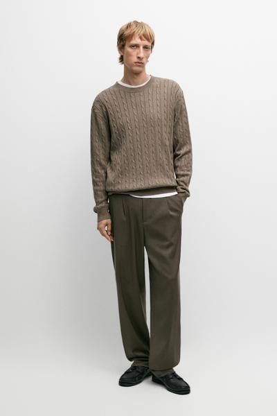 Massimo Dutti Свитер с круглым вырезом и косами