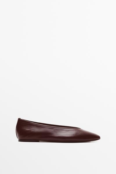 Massimo Dutti Балетки из мягкой кожи с заостренным носком