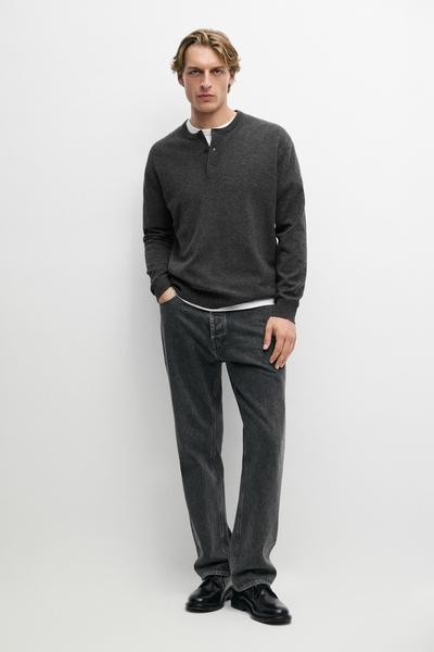 Massimo Dutti Свитер из шерстяной смеси с вырезом на пуговицах