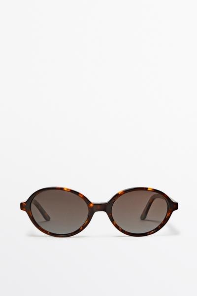 Massimo Dutti Овальные солнцезащитные очки в корпусе под черепаховый панцирь