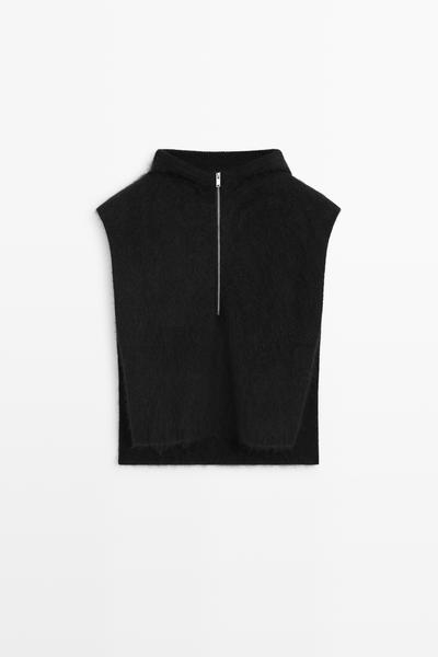 Massimo Dutti Жилет с капюшоном, 100% кашемир