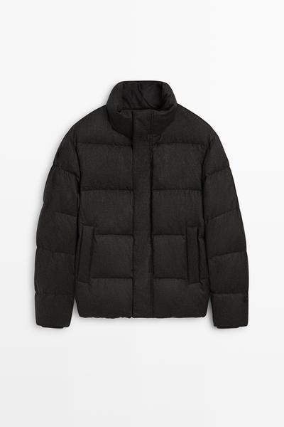 Massimo Dutti Пуховик с высоким воротником из 100% шерсти