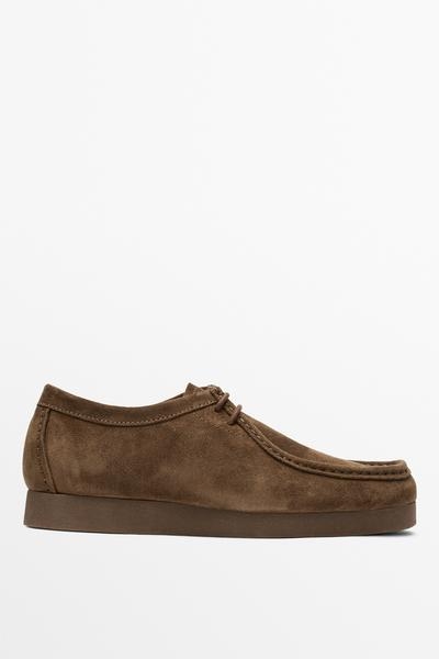 Massimo Dutti Ботинки из замшевой кожи с расщеплённой структурой и отделкой в стиле мокасин купить с доставкой.