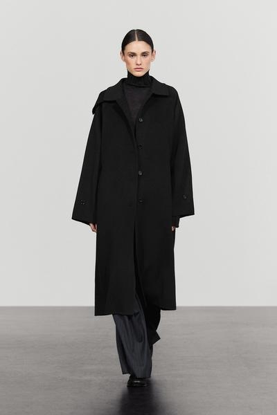 Massimo Dutti Объемное длинное пальто из шерстяного кашемира