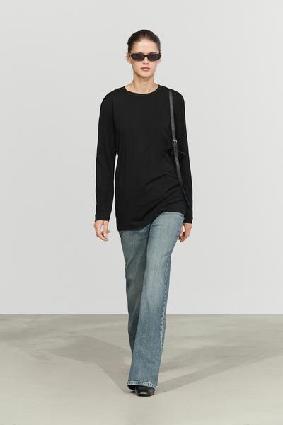 Massimo Dutti Длинная футболка с круглым вырезом из 100% хлопка