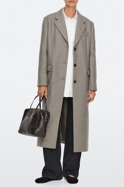 Massimo Dutti Текстурированная кожаная дорожная сумка