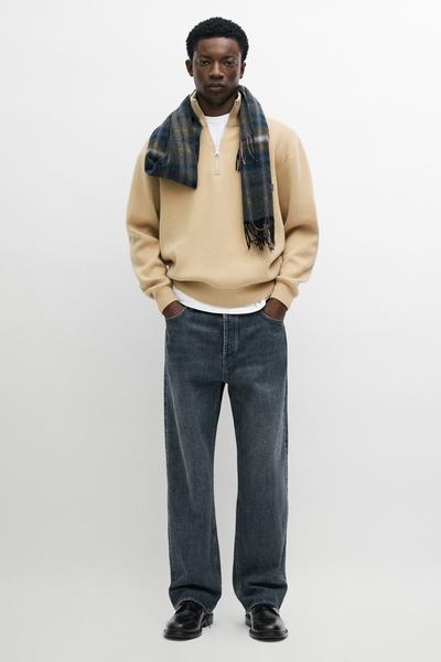 Massimo Dutti Вязаный шерстяной свитер с воротником-стойкой