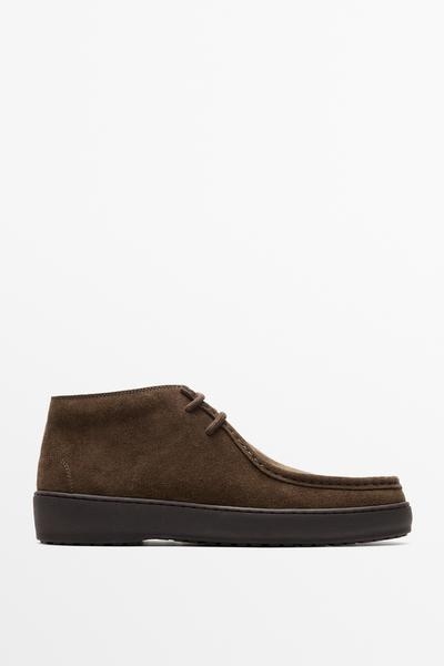 Massimo Dutti Ботинки из замшевой кожи MASSIMO DUTTI