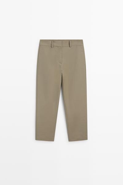 Massimo Dutti Брюки кроя «морковка» из 100% хлопка купить с доставкой.