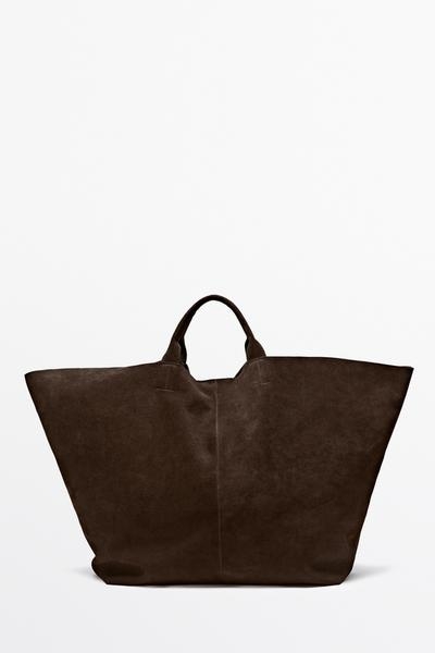Massimo Dutti Макси замшевая сумка-тоут