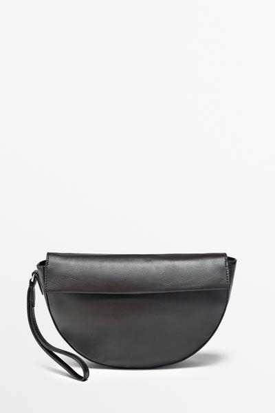 Massimo Dutti Сумка через плечо с клапаном из кожи наппа