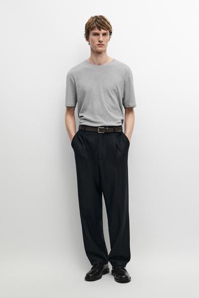 Massimo Dutti Футболка меланж с короткими рукавами из 100% хлопка