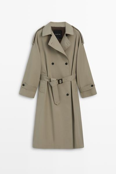 Massimo Dutti Двубортный тренч MASSIMO DUTTI