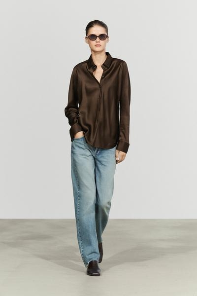 Massimo Dutti Рубашка из струящегося атласа