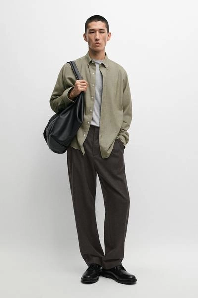 Рубашка regular fit из 100% хлопка- Заказать в России