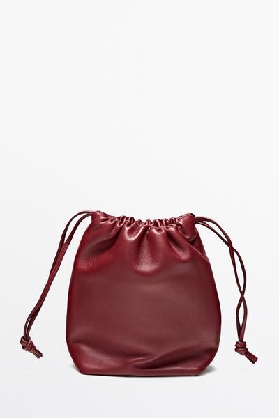 Massimo Dutti Сумка-ведро из кожи наппа