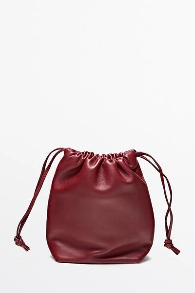 Massimo Dutti Сумка-ведро из кожи наппа