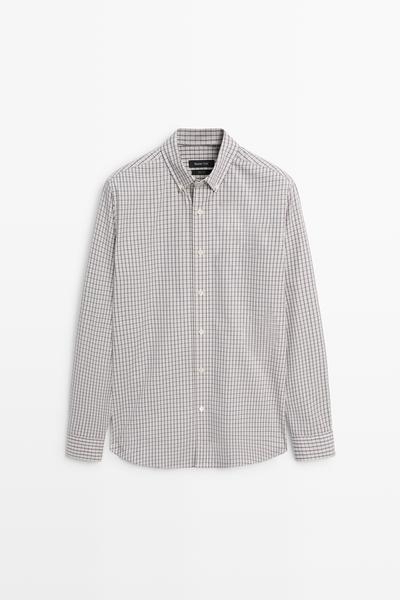 Massimo Dutti Рубашка в клетку классического кроя из 100% хлопка