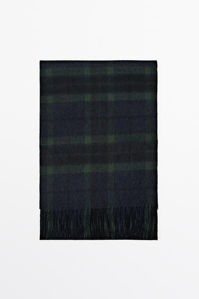 Massimo Dutti 100% кашемировый шарф в клетку