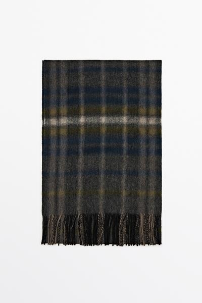 Massimo Dutti Шарф из 100% кашемира в клетку купить с доставкой.