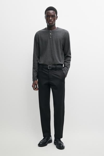 Massimo Dutti Футболка HENLEY из хлопкового микса