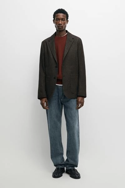 Пиджак из шерстяной смеси с узором елочка massimo dutti- Заказать в России